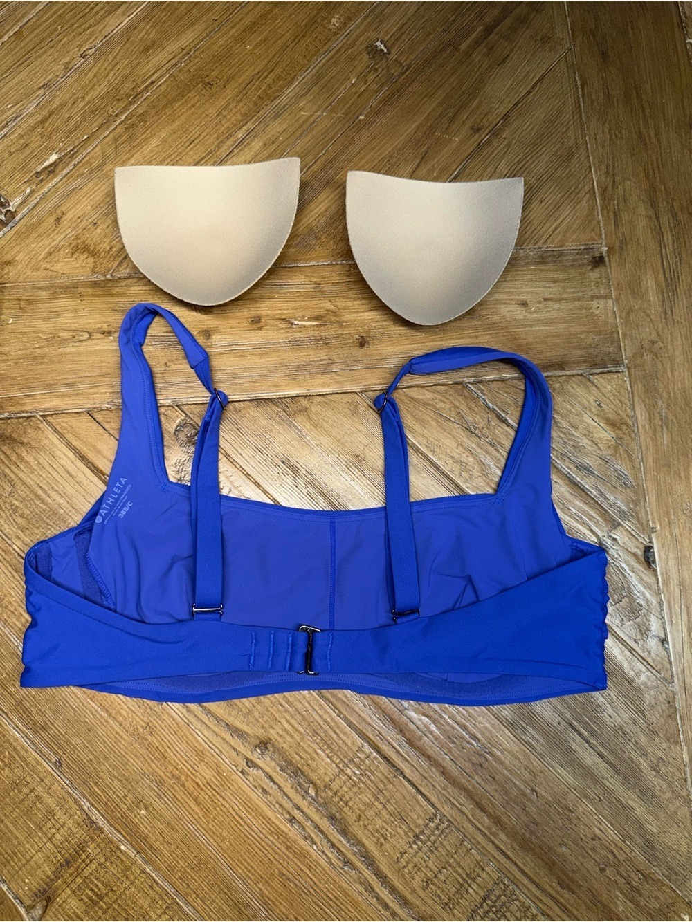 Athleta Electric Blue Square Neck Bikini Swim Top w/ Cups Size 38B/C - Picture 5 of 9